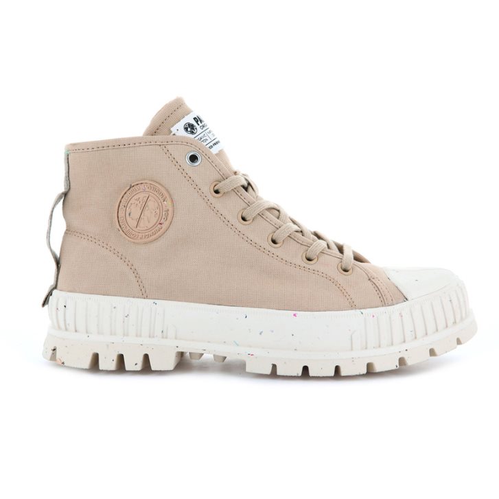 Bottes Palladium Pallashock Mid Organic Homme Beige | FR TCQ573K